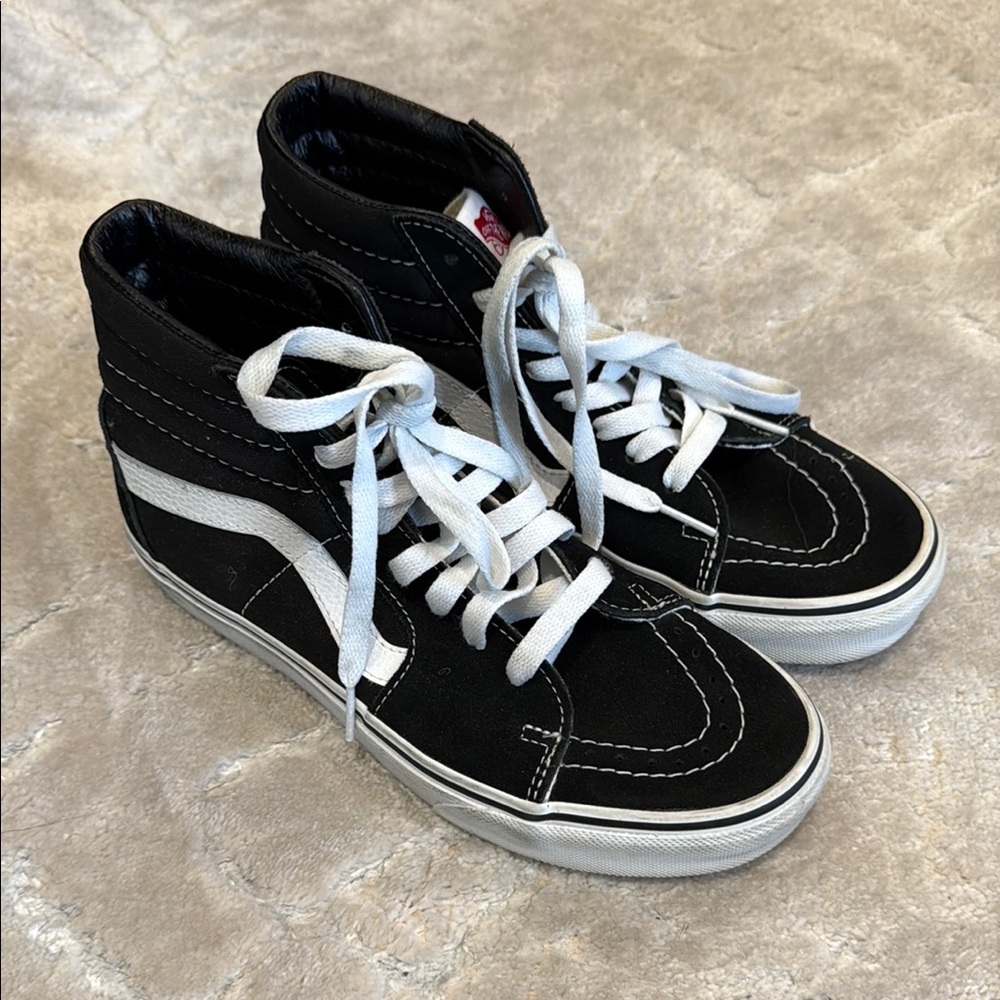 Vans Black and White High-Top Sneakers